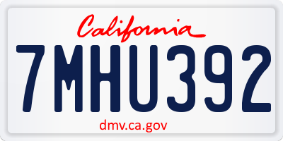 CA license plate 7MHU392