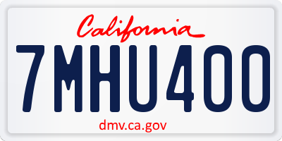 CA license plate 7MHU400