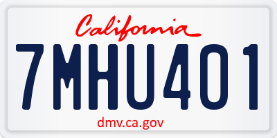 CA license plate 7MHU401