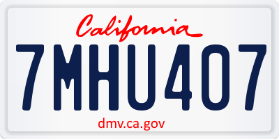 CA license plate 7MHU407