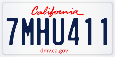 CA license plate 7MHU411