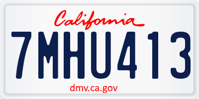 CA license plate 7MHU413