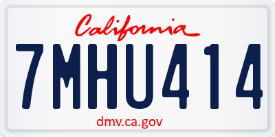 CA license plate 7MHU414