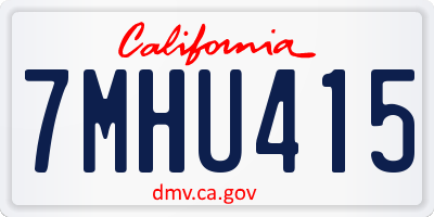 CA license plate 7MHU415
