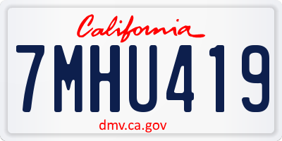 CA license plate 7MHU419