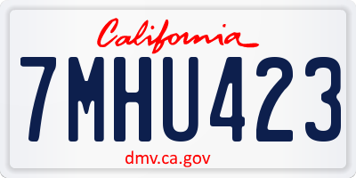 CA license plate 7MHU423