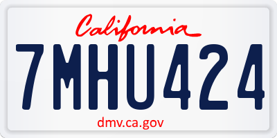 CA license plate 7MHU424