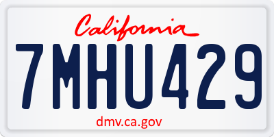 CA license plate 7MHU429