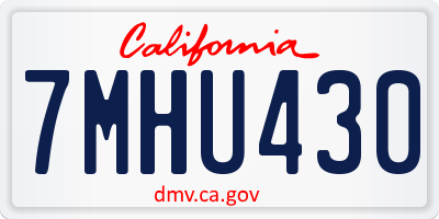 CA license plate 7MHU430