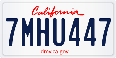 CA license plate 7MHU447