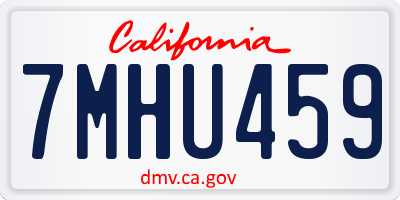 CA license plate 7MHU459