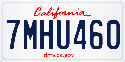 CA license plate 7MHU460