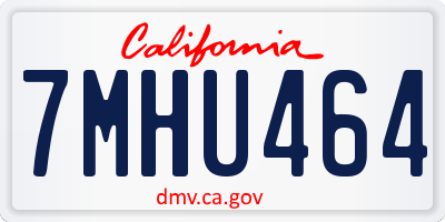 CA license plate 7MHU464