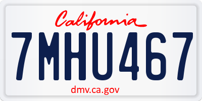 CA license plate 7MHU467