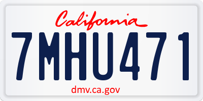 CA license plate 7MHU471