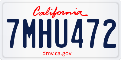 CA license plate 7MHU472