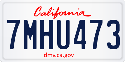 CA license plate 7MHU473