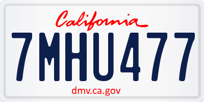CA license plate 7MHU477