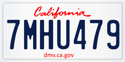 CA license plate 7MHU479