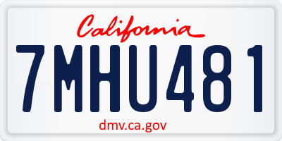 CA license plate 7MHU481