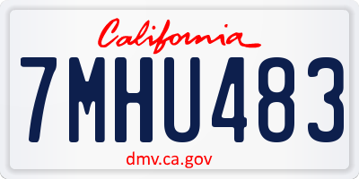 CA license plate 7MHU483
