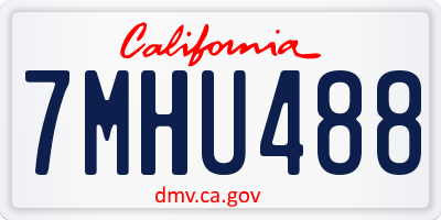 CA license plate 7MHU488