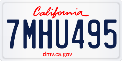 CA license plate 7MHU495