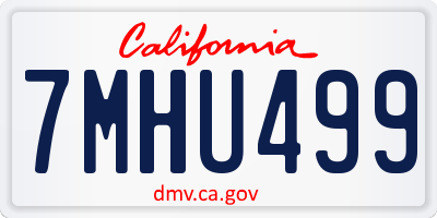 CA license plate 7MHU499