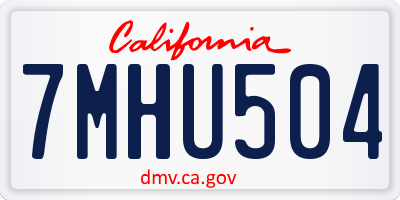 CA license plate 7MHU504