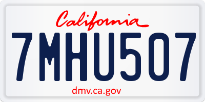 CA license plate 7MHU507