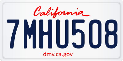 CA license plate 7MHU508