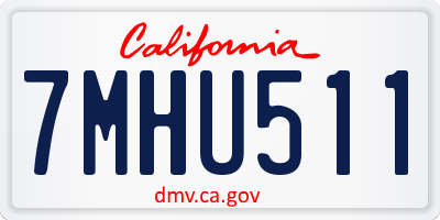 CA license plate 7MHU511