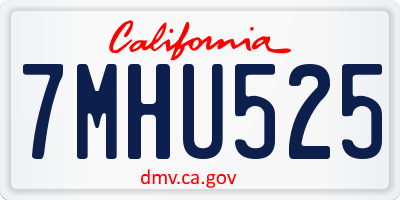 CA license plate 7MHU525