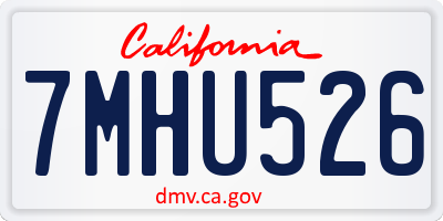 CA license plate 7MHU526