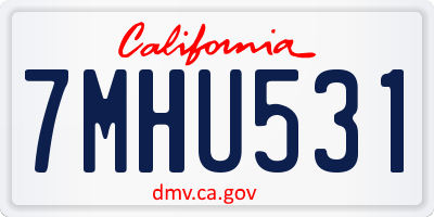 CA license plate 7MHU531