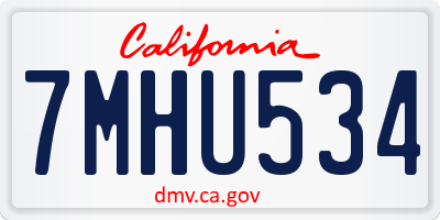 CA license plate 7MHU534