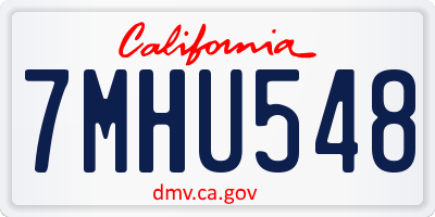 CA license plate 7MHU548
