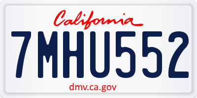 CA license plate 7MHU552