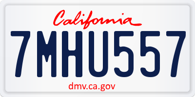 CA license plate 7MHU557