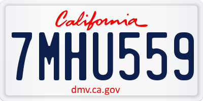 CA license plate 7MHU559