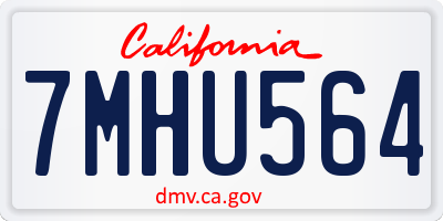 CA license plate 7MHU564
