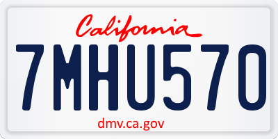 CA license plate 7MHU570