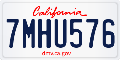 CA license plate 7MHU576