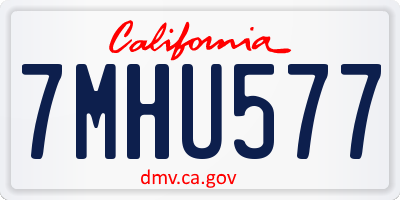 CA license plate 7MHU577