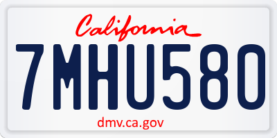 CA license plate 7MHU580