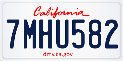 CA license plate 7MHU582