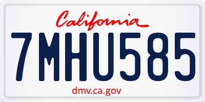 CA license plate 7MHU585