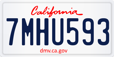 CA license plate 7MHU593