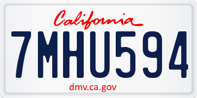 CA license plate 7MHU594