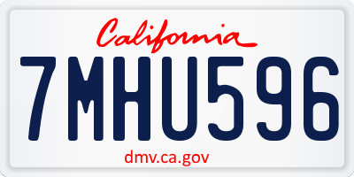 CA license plate 7MHU596